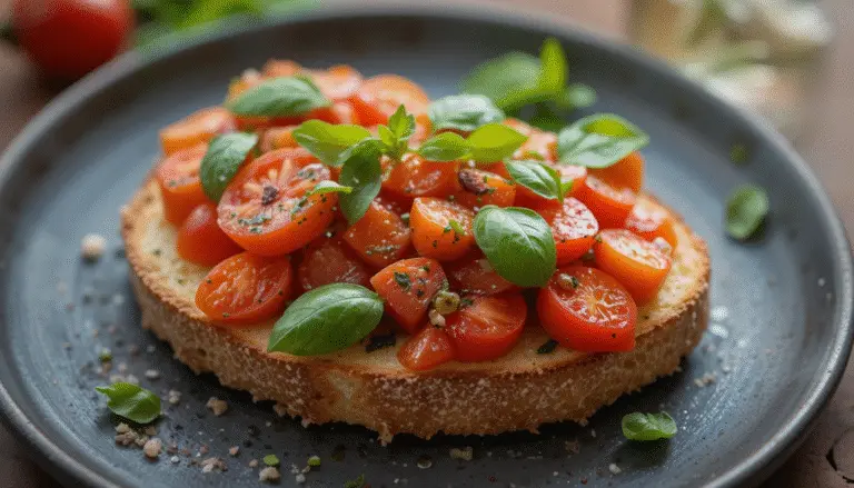 bruschetta-easy - quick- Italian tomato-basil-bruschetta recipe-bestquickyrecipes.com