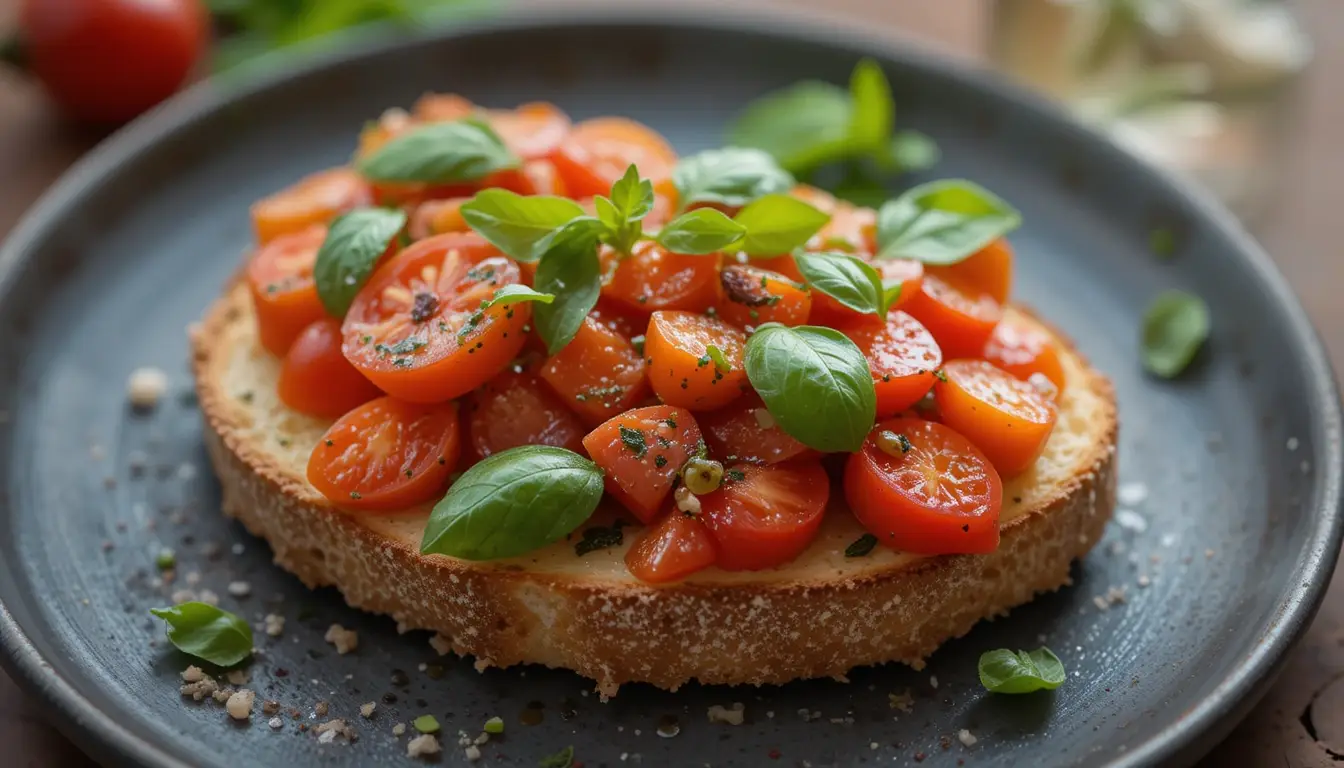 bruschetta-easy - quick- Italian tomato-basil-bruschetta recipe-bestquickyrecipes.com
